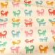 Хлопок Цветные котики на кремовом