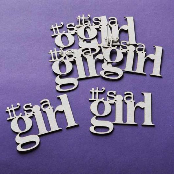 Чипборд Надпись it's a girl, 6шт.