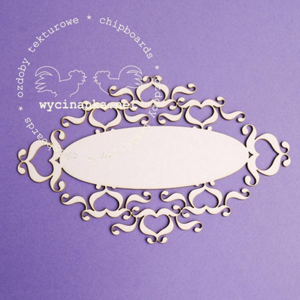 Чипборд Овальная рамка Glamour, 1шт.
