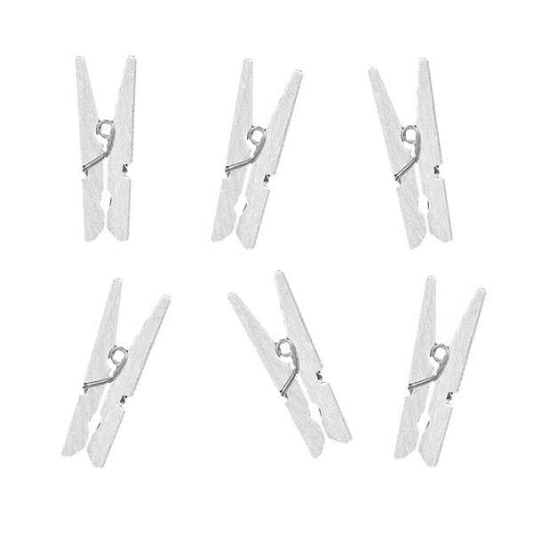 Прищепки деревянные Белые 3,5см, 10шт.