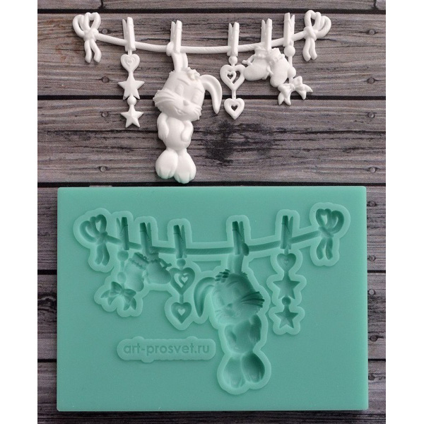 Молд Подвеска с зайкой 2