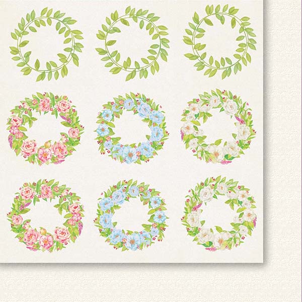 Лист бумаги с картинками для вырезания Веночки 30х30см