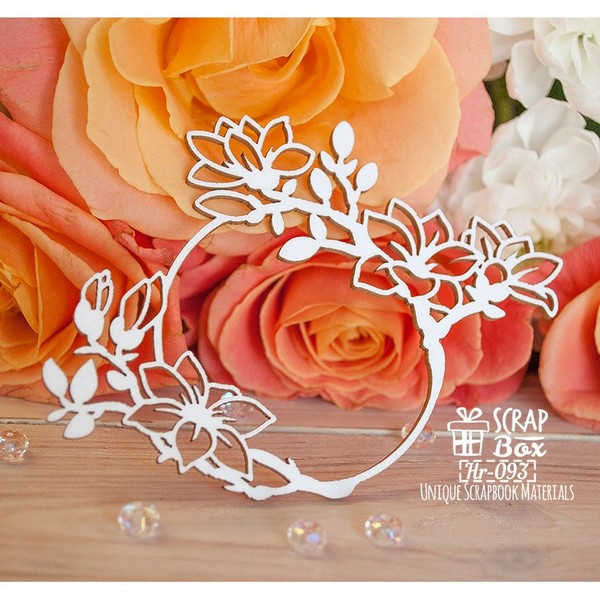 Чипборд Рамочка с магнолиями круглая Hr-093