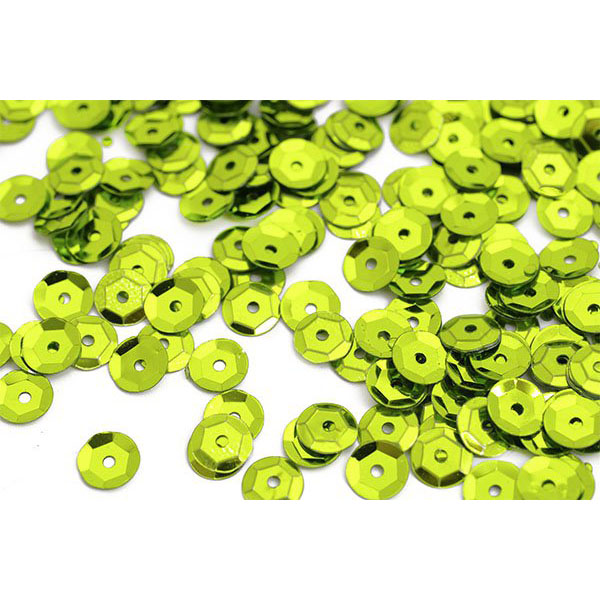 Пайетки Круглые 8мм Зеленые, 10г.