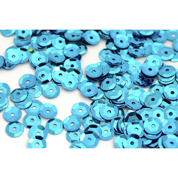 Пайетки Круглые 8мм Темно-бирюзовые, 10г.