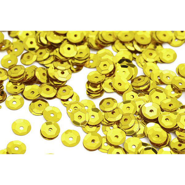 Пайетки Круглые 8мм Золотистые, 10г.