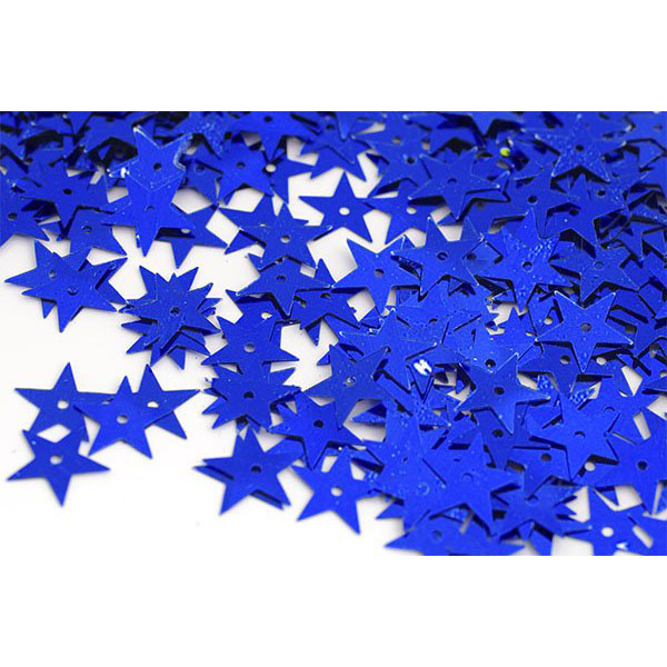 Пайетки Звездочки 13мм Синие, 10г.