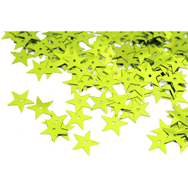 Пайетки Звездочки 13мм Зеленые, 10г.