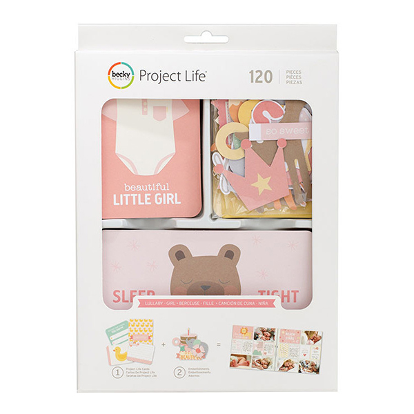 Набор карточек и декора для Project Life - Lullaby Girl Kit, 120шт.