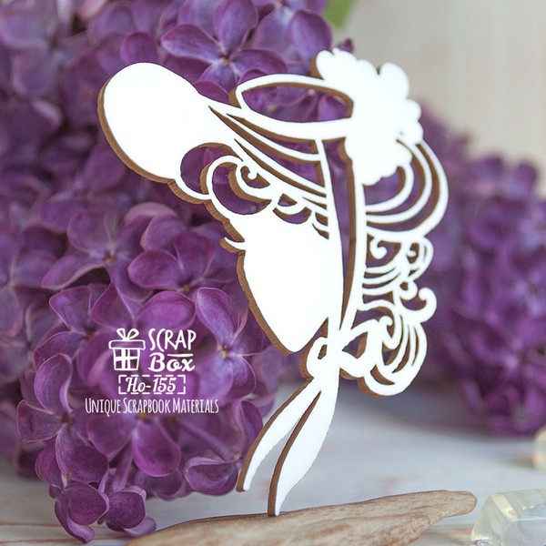 Чипборд Женский силуэт в шляпке с лентами Ho-155