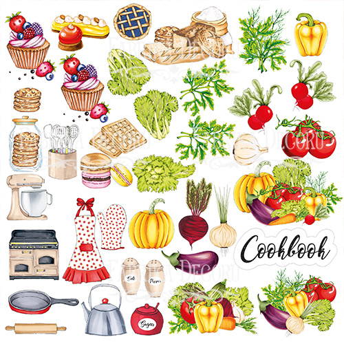 Лист с картинками для вырезания Soul Kitchen 30х30см