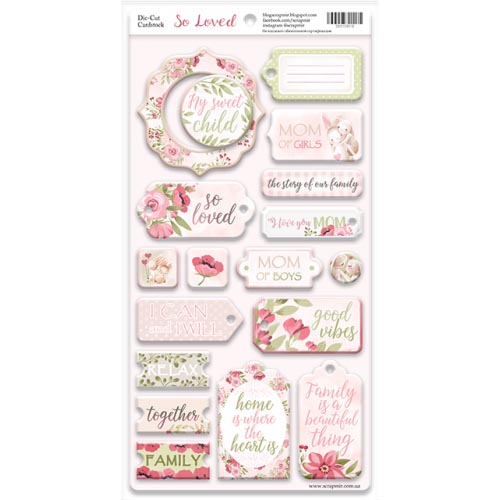 Чипборд для скрапбукинга So Loved ENG, 18шт. ТМ Скрапмир