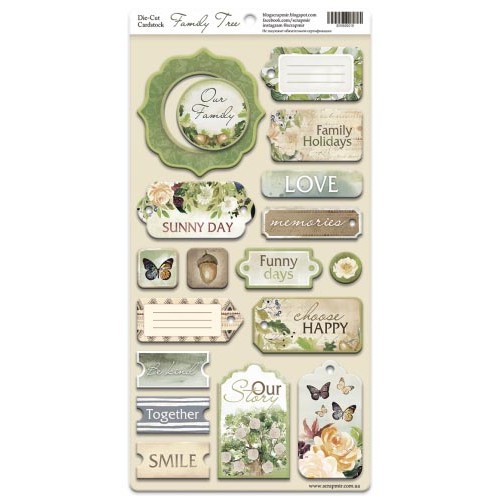 Чипборд для скрапбукинга Family Tree ENG, 18шт. ТМ Скрапмир