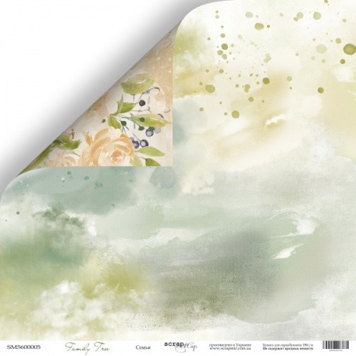 Лист бумаги Family Tree - Семья 30х30см ТМ Скрапмир