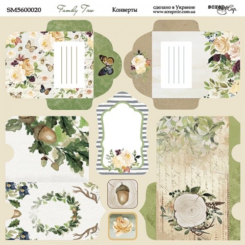 Лист бумаги Family Tree - Конверты 20х20см ТМ Скрапмир