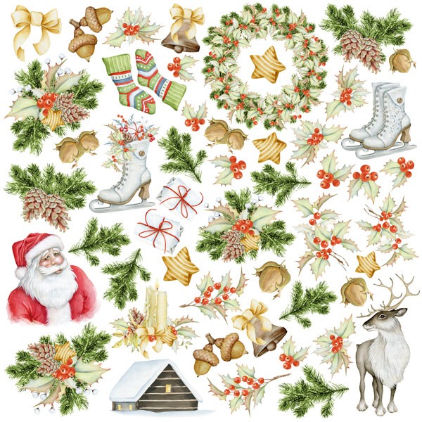 Лист с картинками для вырезания Awaiting Christmas 30х30см