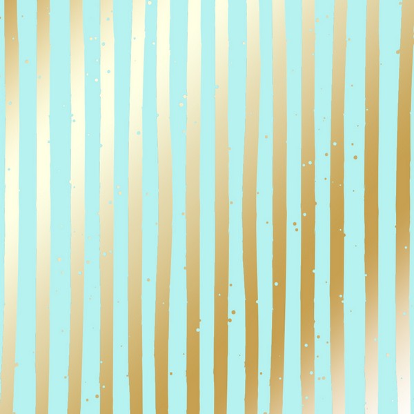 Лист бумаги с фольгированием Golden Stripes Turquoise 30х30см