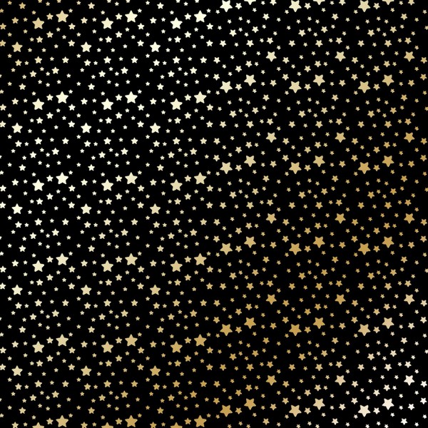 Лист бумаги с фольгированием Golden stars Black 30х30см