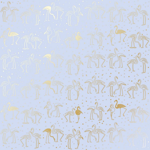 Лист бумаги с фольгированием Golden Flamingo Purple 30х30см