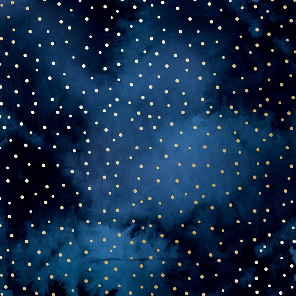 Лист бумаги с фольгированием Golden Drops Night garden 30х30см