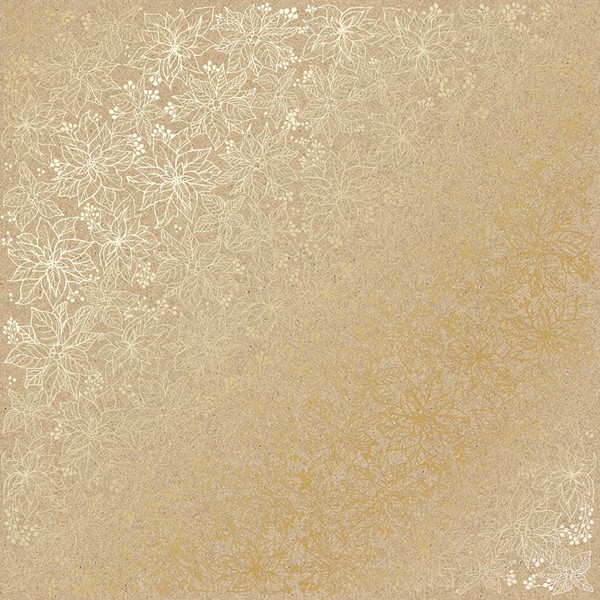 Лист бумаги с фольгированием Golden Poinsettia Kraft 30х30см