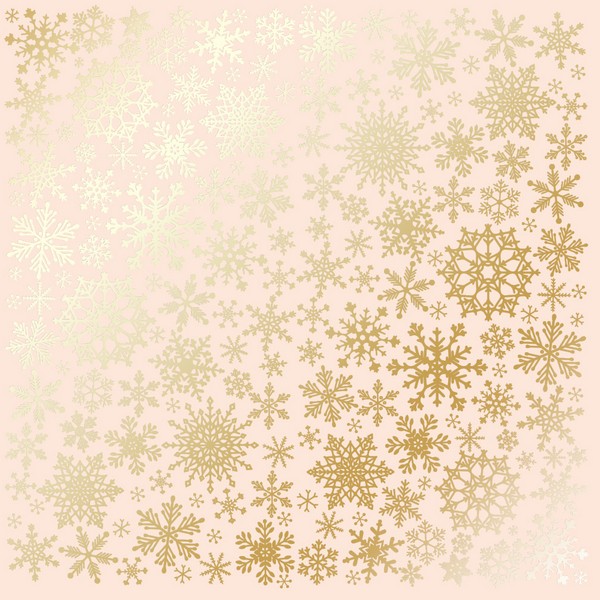 Лист бумаги с фольгированием Golden Snowflakes Beige 30х30см