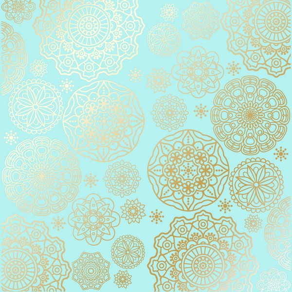 Лист бумаги с фольгированием Golden Napkins Turquoise 30х30см