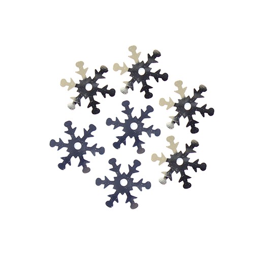 Пайетки снежинки 13мм 1 серебро, 10г
