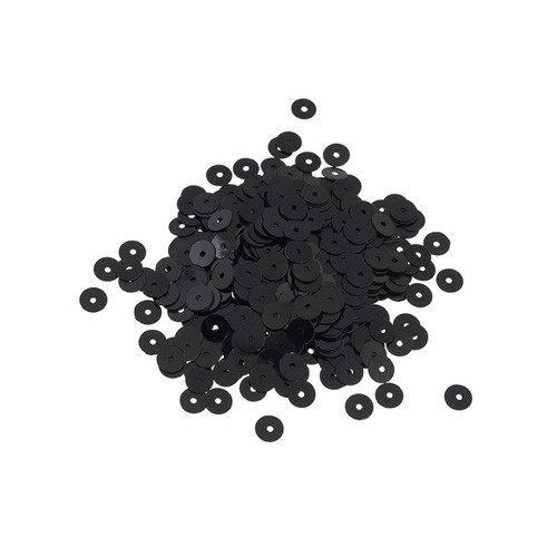 Пайетки плоские 6мм 0109 черный матовый, 10г