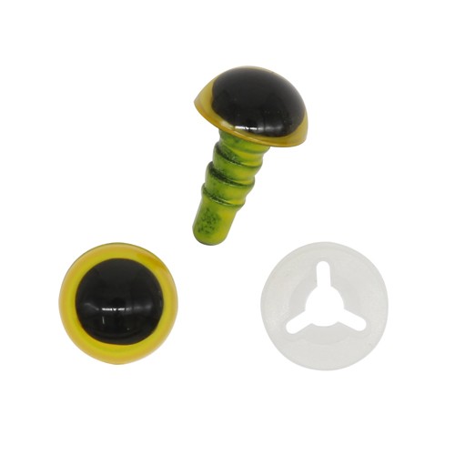 Глазки пластиковые с фиксатором 8мм янтарные, 2шт.