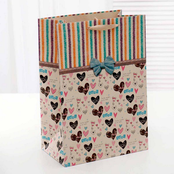 Пакет крафт Любовь 45х34х19см, 3821840