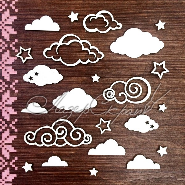 Чипборд Набор Облака ДЕТ84