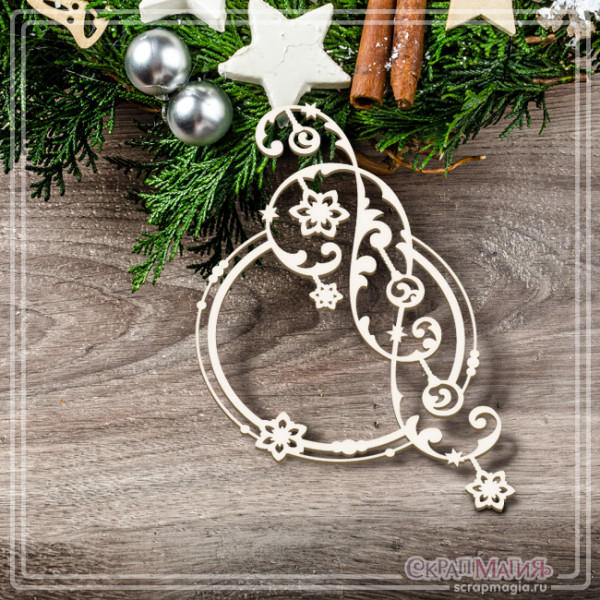 Чипборд Круглая рамка с морозными завитками ЧБ-2413