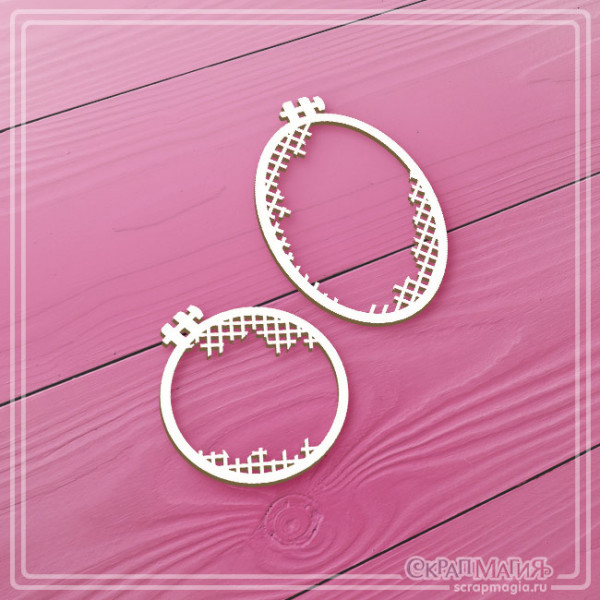 Набор чипборда Пяльцы с канвой, 2 эл. ЧБ-3744